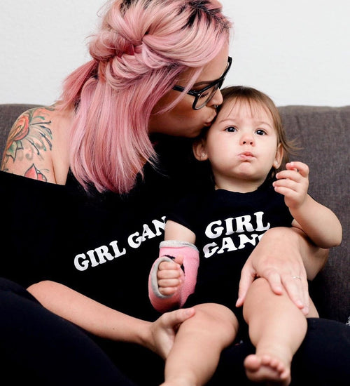 2 Piece Sets for Mommy & Me - Black Girl Gang Tee