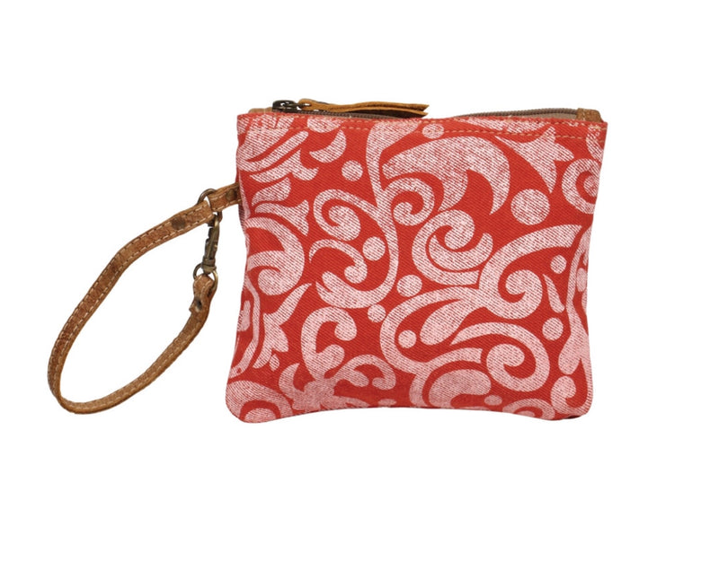 Burgundy Floral Pouch
