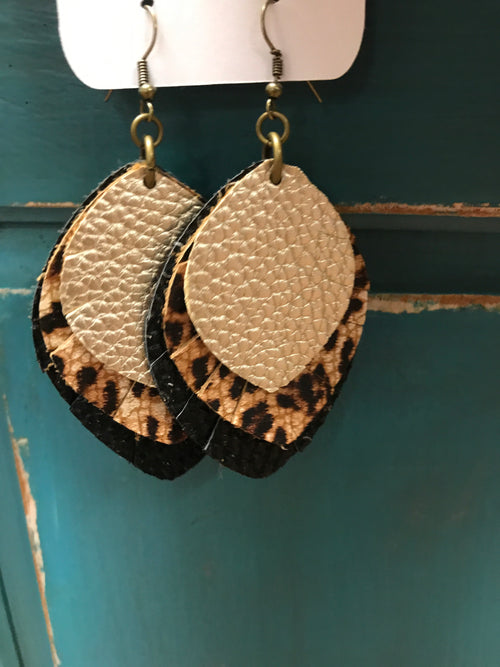 Three layer Feather Earrings